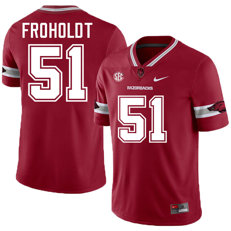 Hjalte Froholdt Arkansas Jersey,Arkansas Razorbacks #51 Hjalte Froholdt Jersey Youth-Alternate